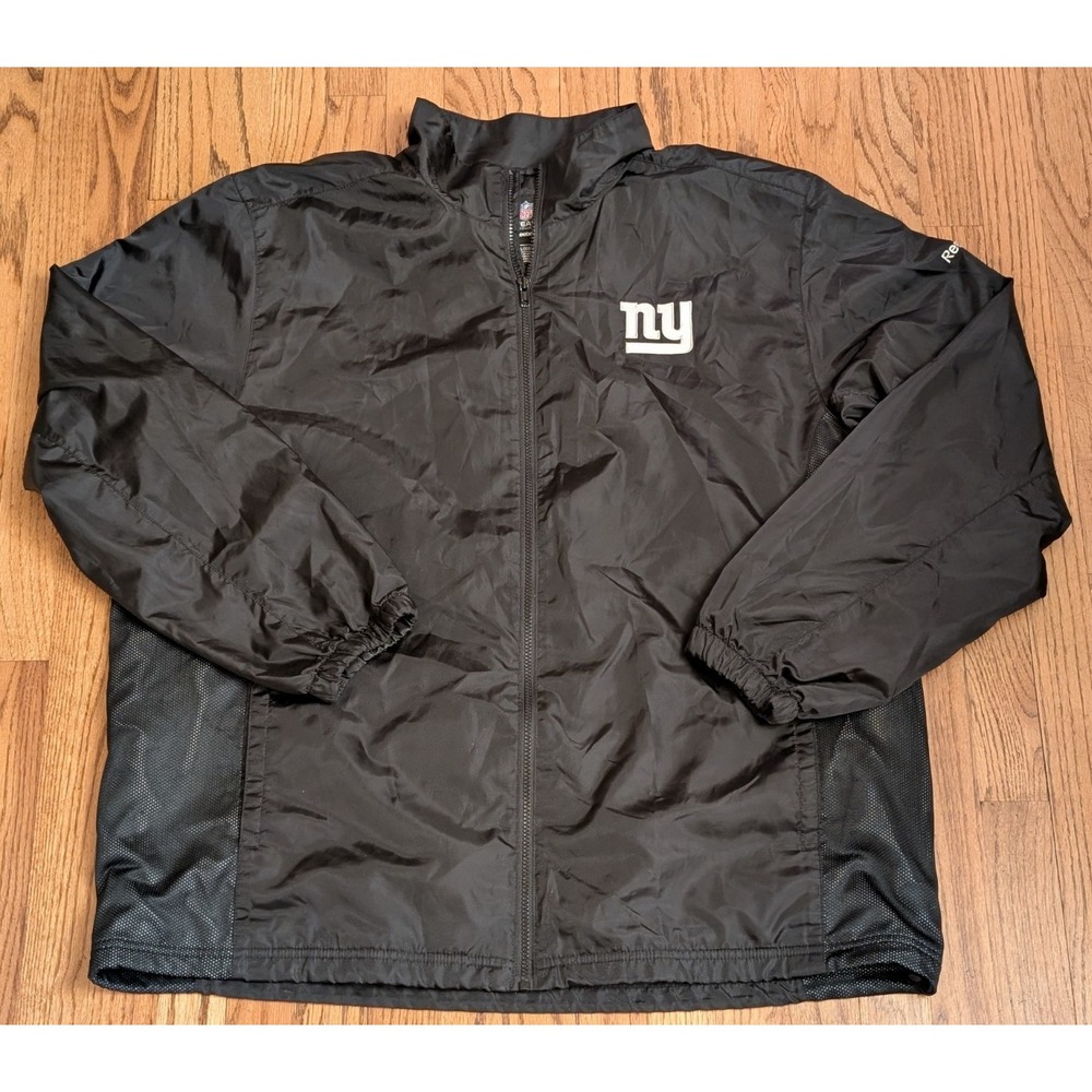 NY Giants NFL Reebok Team Apparel Black Jacket Men's 2XL Full Zip